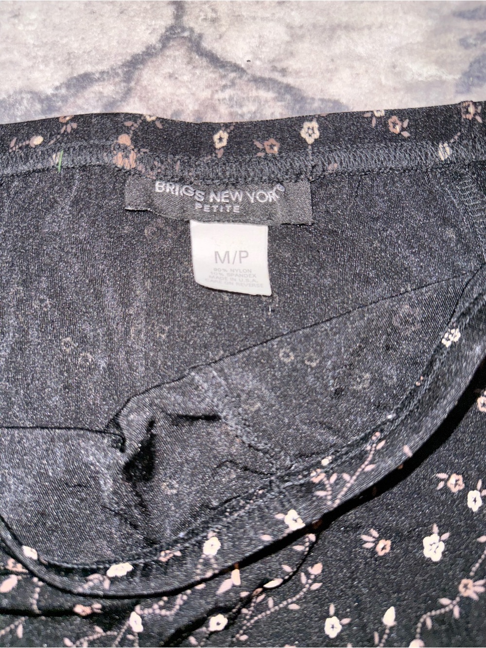 Briggs New York 9o’s Black Floral Maxi Skirt with Pink & White Ditsy Print - Picture 2 of 3
